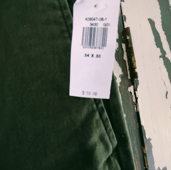 NWT $39.99 34x30 SLIM GREEN CHINOS - Picture 6 of 7